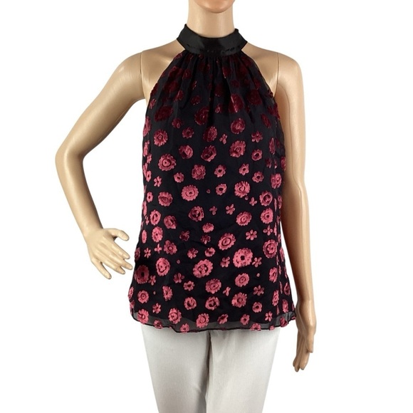 Ramy Brook Pam Top Size M Mahogany Black Floral - Picture 1 of 7